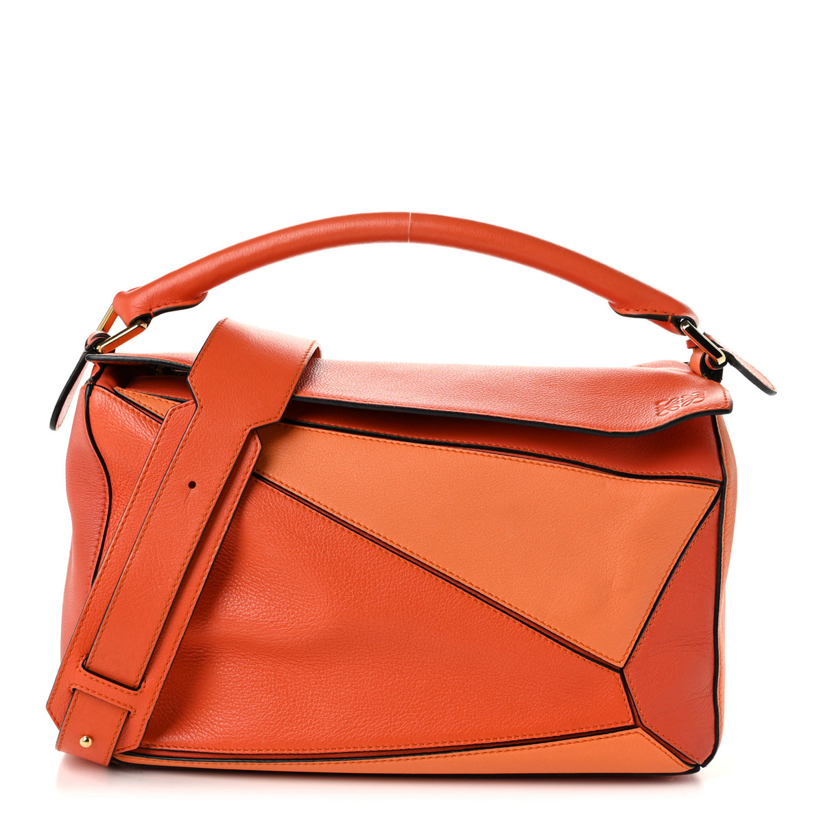 Loewe Calfskin Medium Puzzle Bag Orange Multi 1 of 11