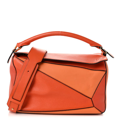 Loewe Calfskin Medium Puzzle Bag Orange Multi 1 of 11