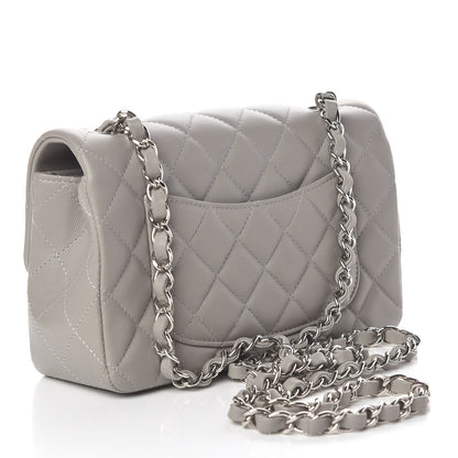 Chanel Lambskin Quilted Mini Rectangular Flap Grey 3 of 11