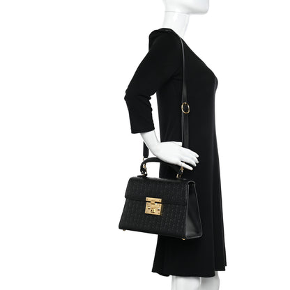 Gucci Guccissima Signature Small Padlock Top Handle Bag Black 3 of 11