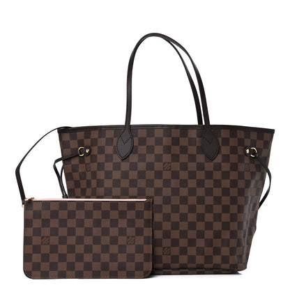 Louis Vuitton Damier Ebene Neo Neverfull MM Rose Ballerine 1 of 9