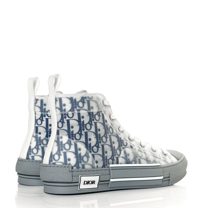 Christian Dior Technical Canvas Oblique Mens B23 High Top Sneakers 44 Blue White 4 of 10