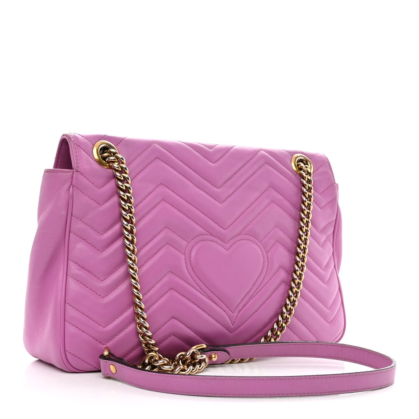 Calfskin Matelasse Medium GG Marmont Shoulder Bag Candy Mousse