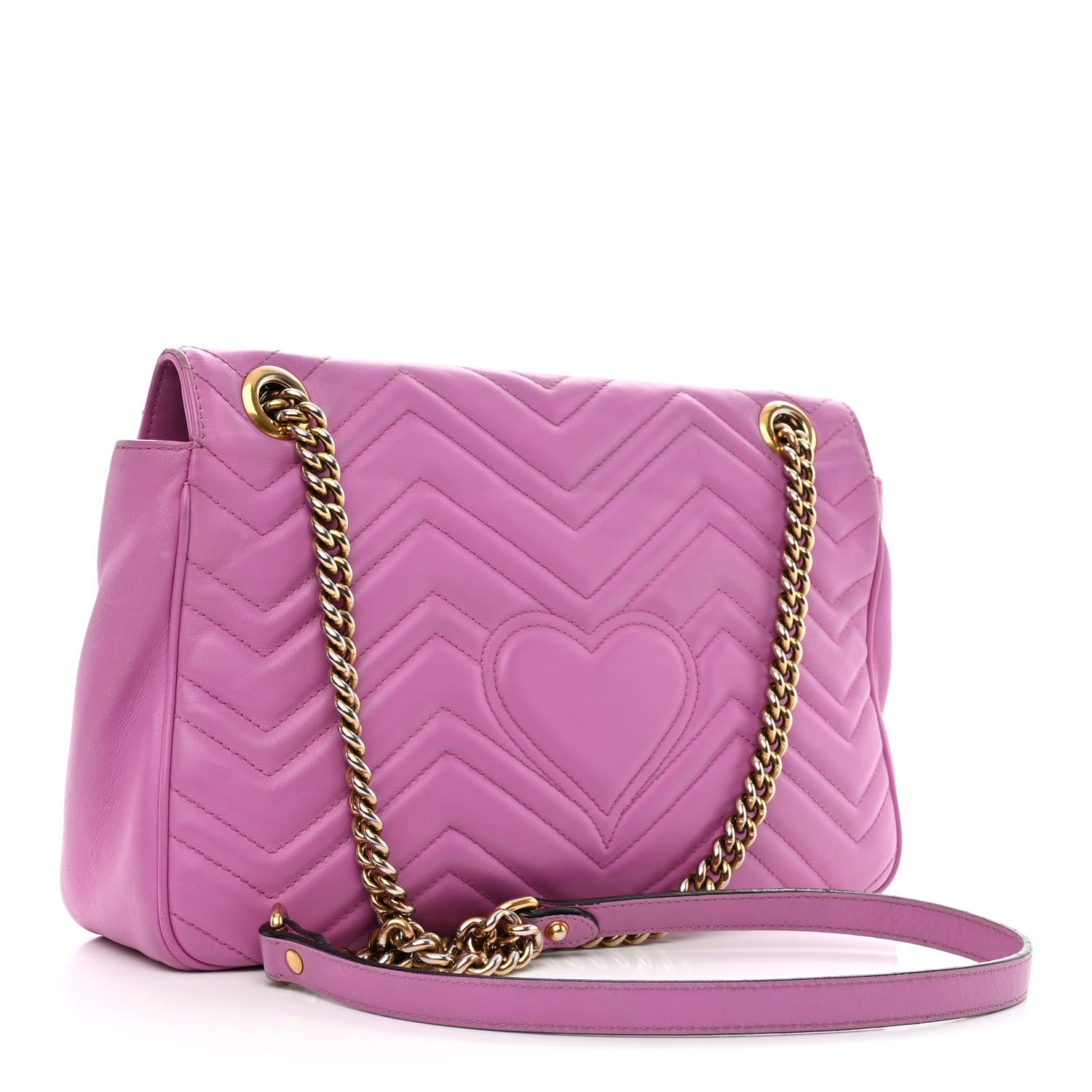 Gucci Calfskin Matelasse Medium GG Marmont Shoulder Bag Candy Mousse 3 of 15