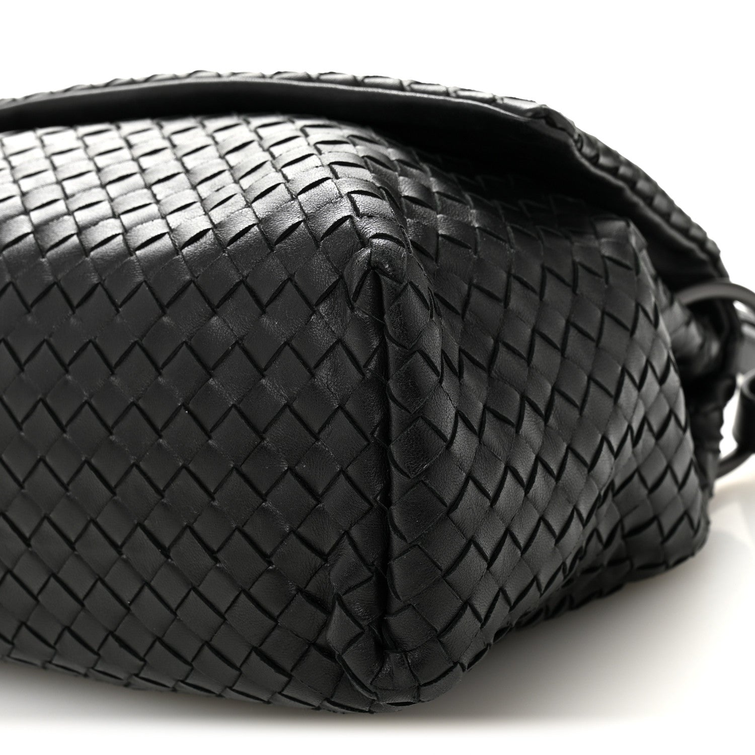 Bottega Veneta Nappa Intrecciato Flap Shoulder Bag Black 10 of 11