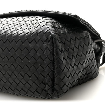 Bottega Veneta Nappa Intrecciato Flap Shoulder Bag Black 10 of 11