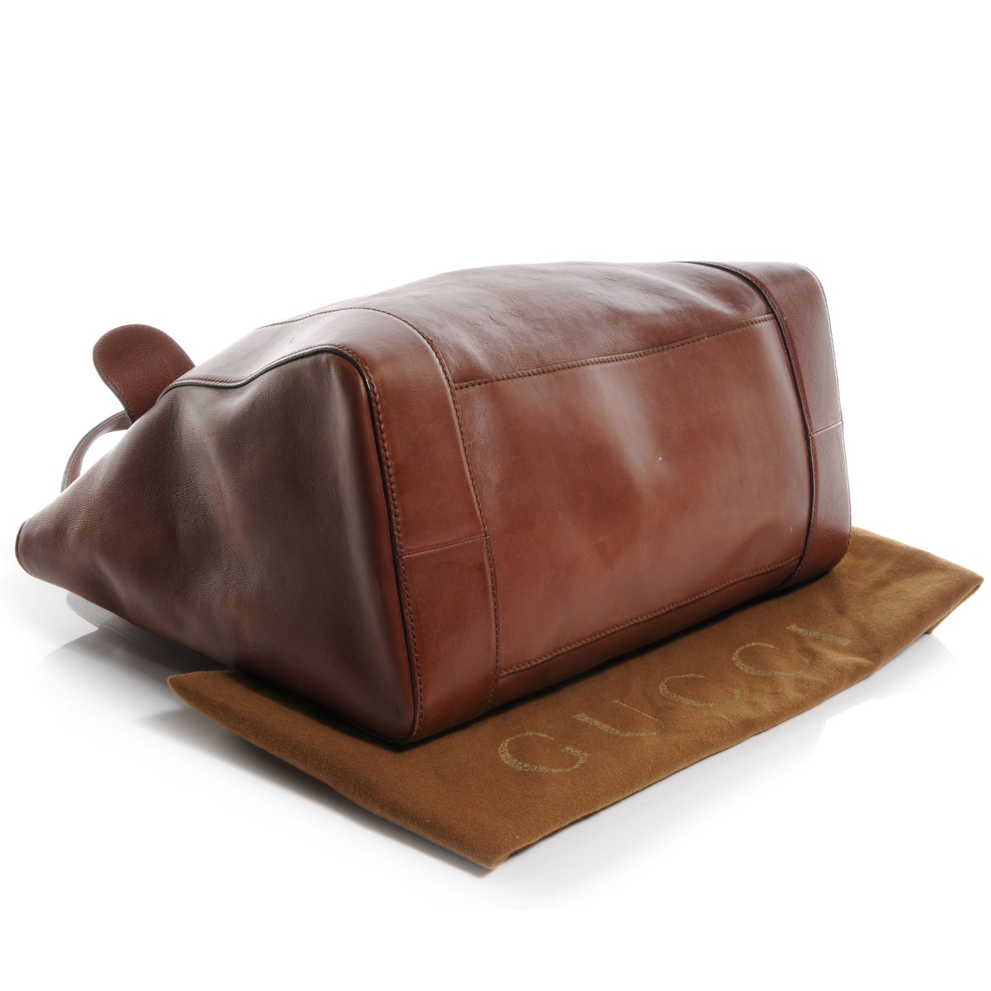Washed Calfskin Horse-Heads Medium Ribot Tote Brown