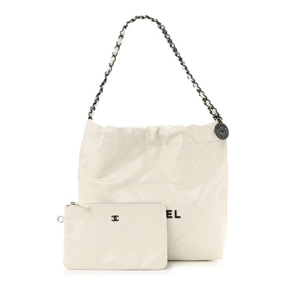 Chanel Shiny Calfskin Quilted Small Chanel 22 White 3 of 11