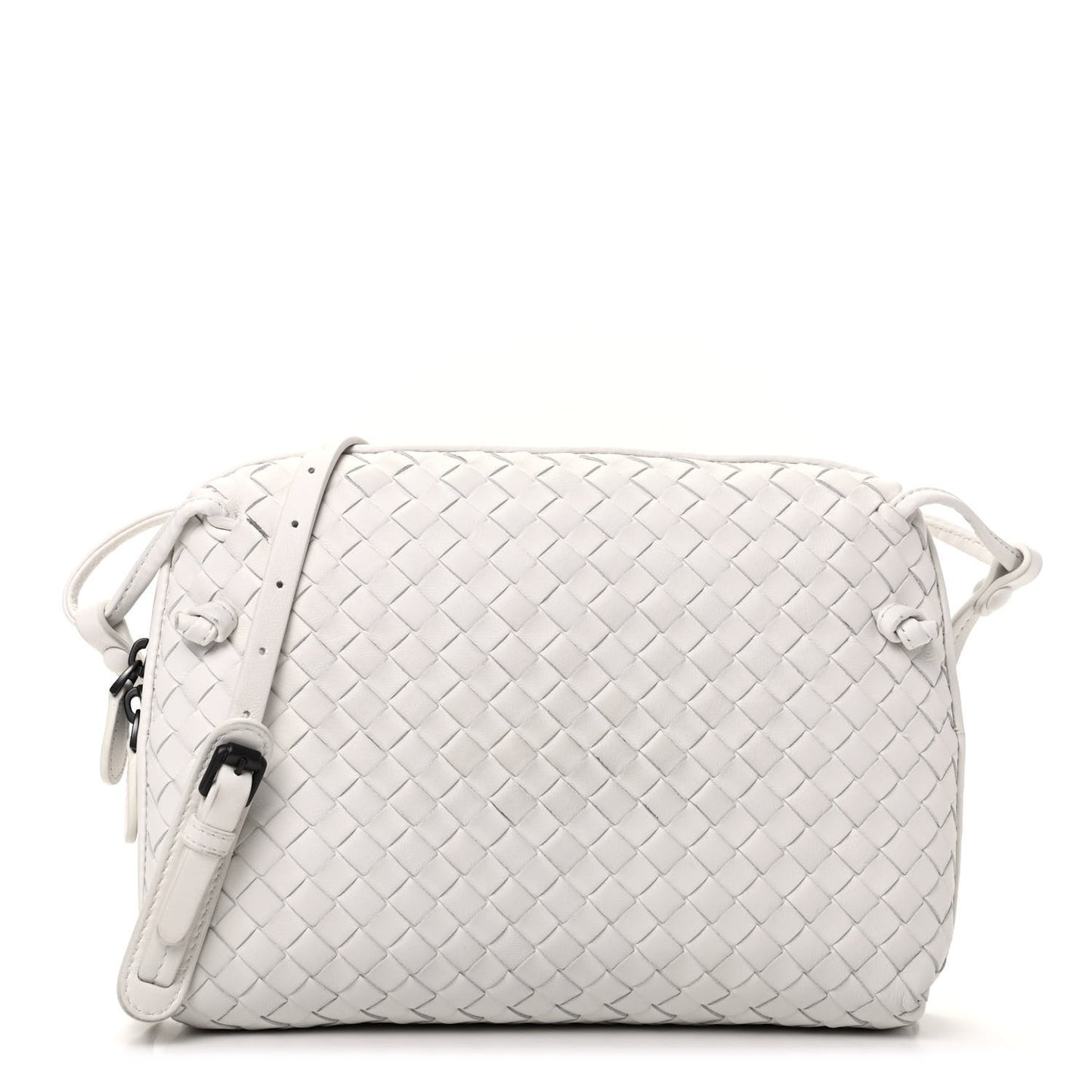 Nappa Intrecciato Nodini Crossbody Messenger White