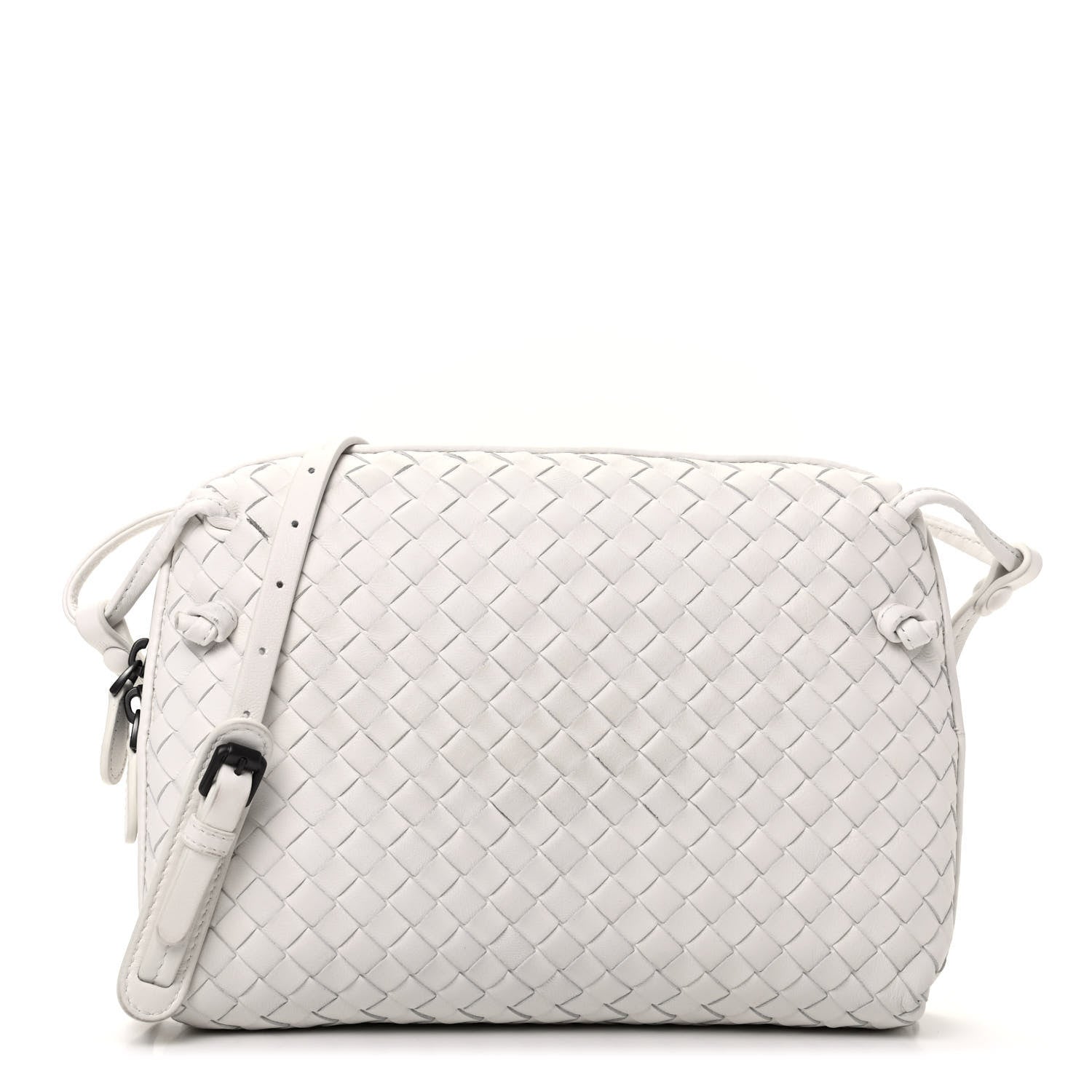 Bottega Veneta Nappa Intrecciato Nodini Crossbody Messenger White 1 of 9