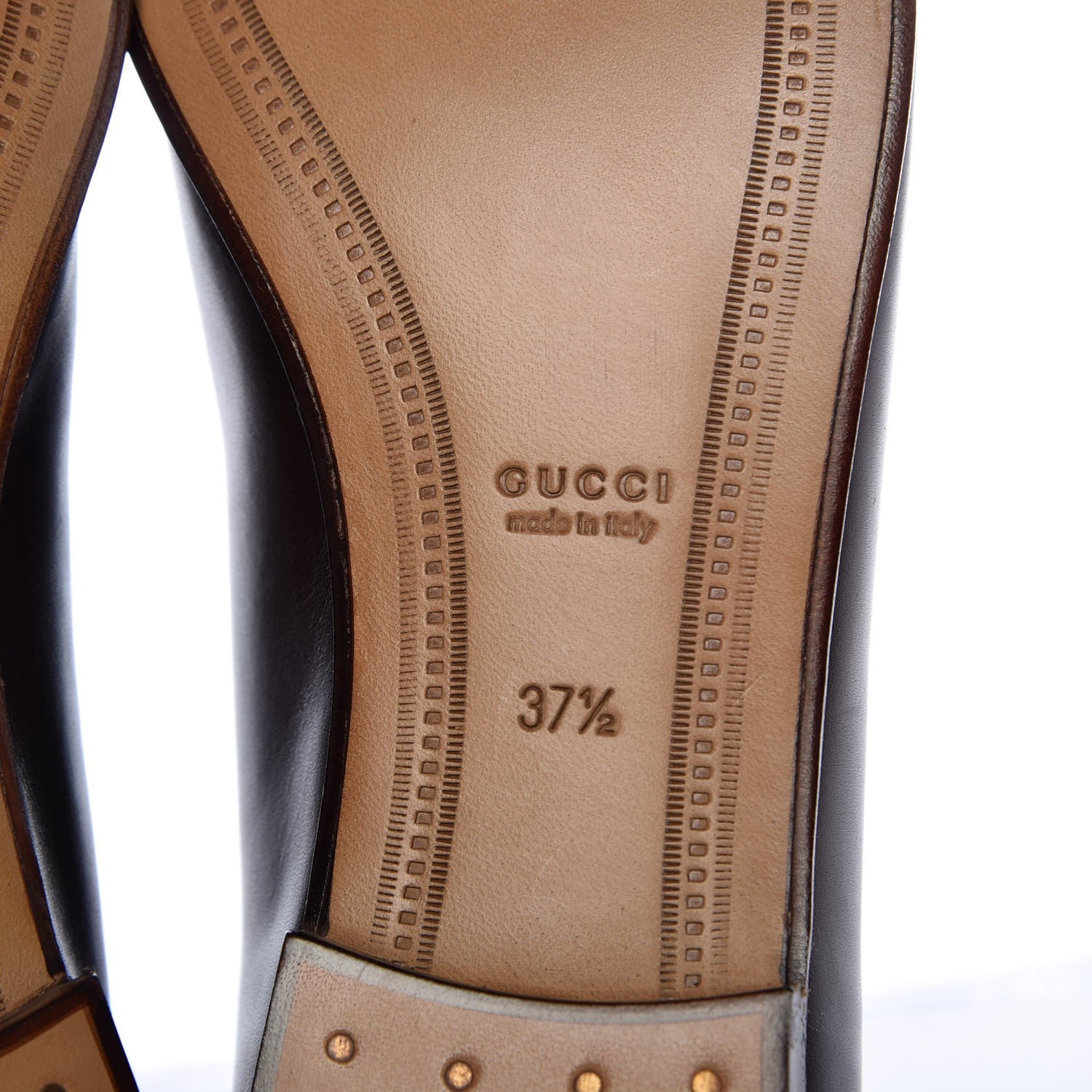 Gucci Calfskin Womens Jordaan Loafers 37.5 Fondente Brown 6 of 11