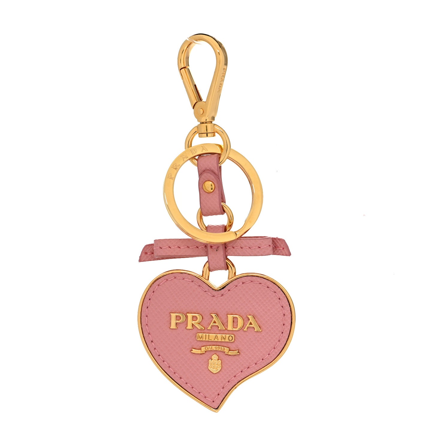 Saffiano Heart Keychain Charm Petalo