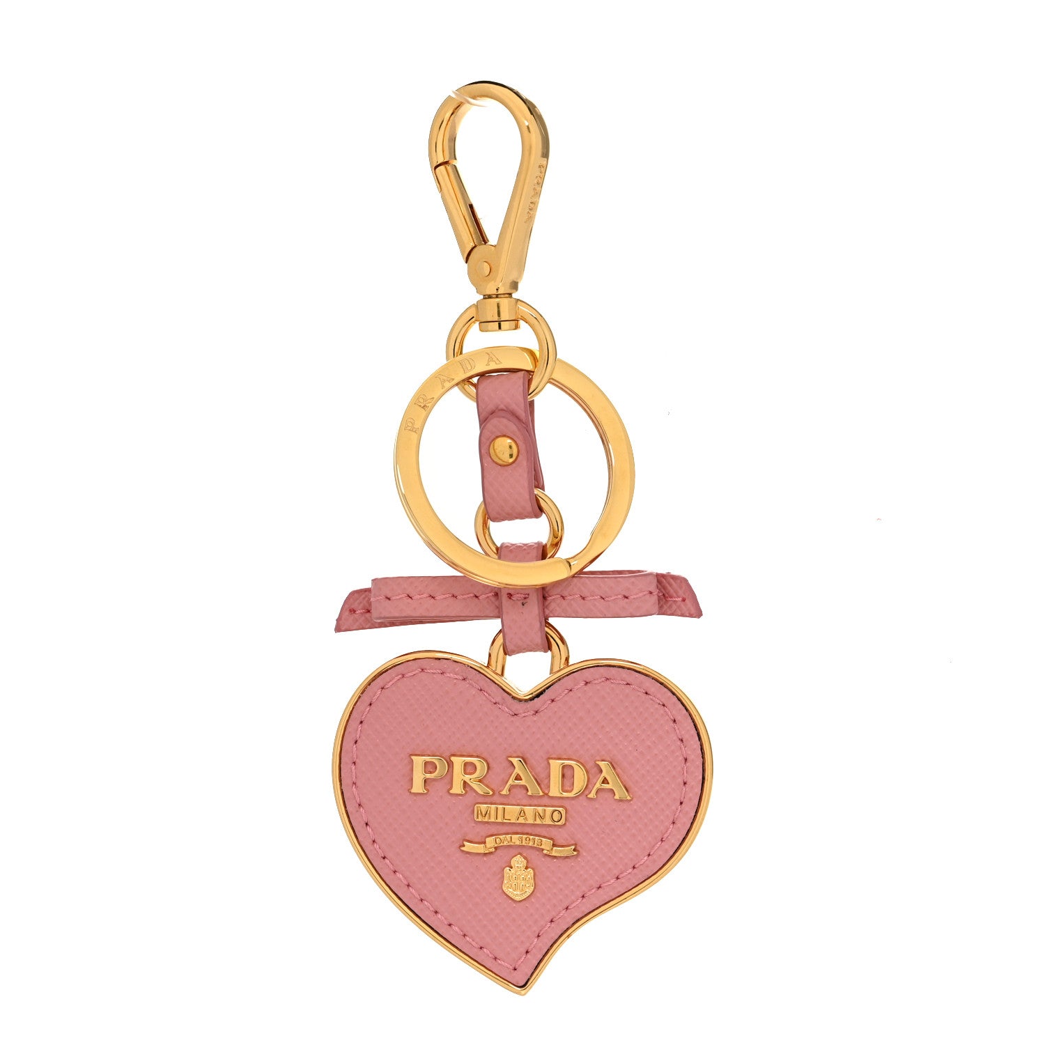 Prada Saffiano Heart Keychain Charm Petalo 1 of 3