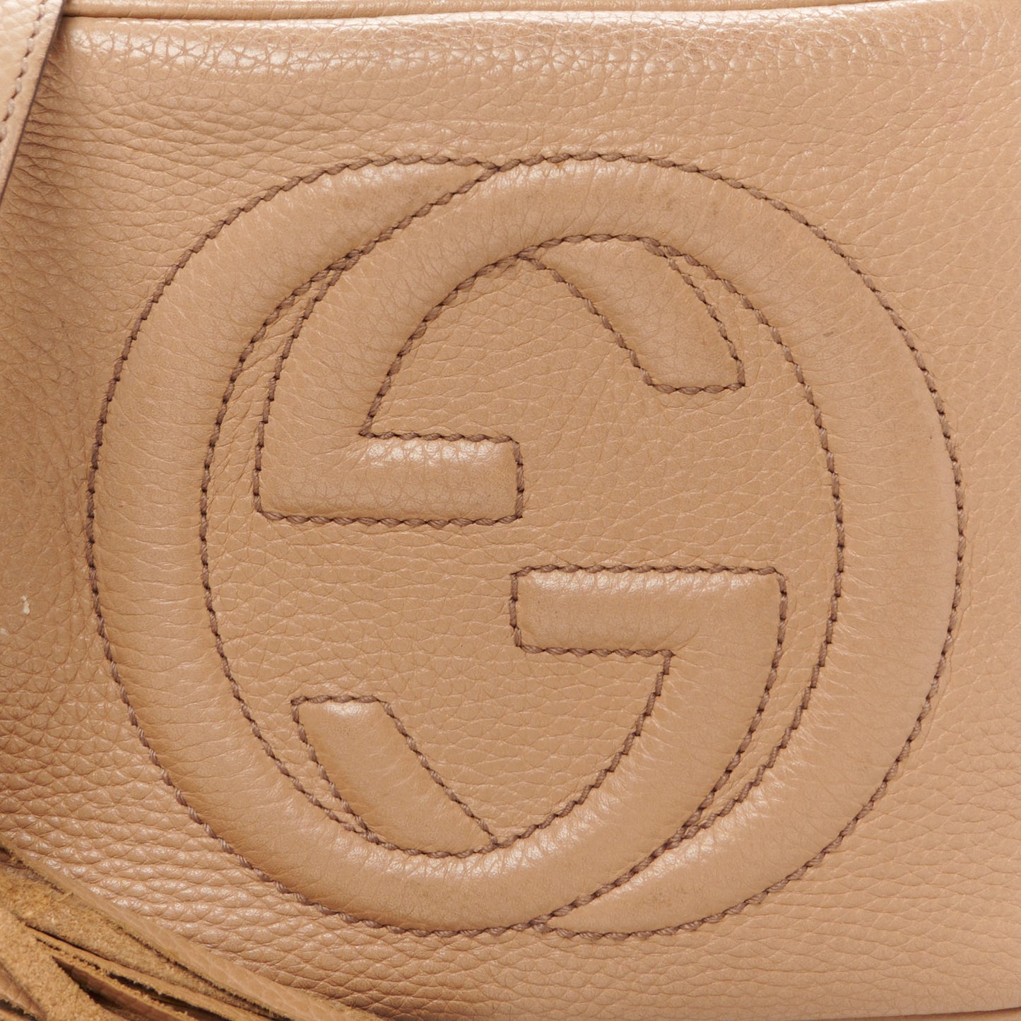 Pebbled Calfskin Small Soho Disco Bag Camelia