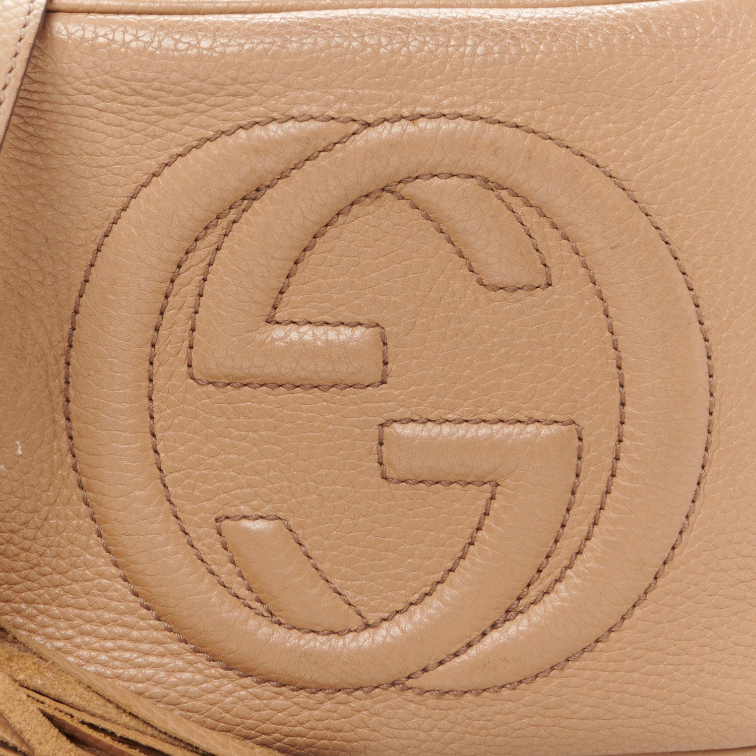 Gucci Pebbled Calfskin Small Soho Disco Bag Camelia 9 of 14