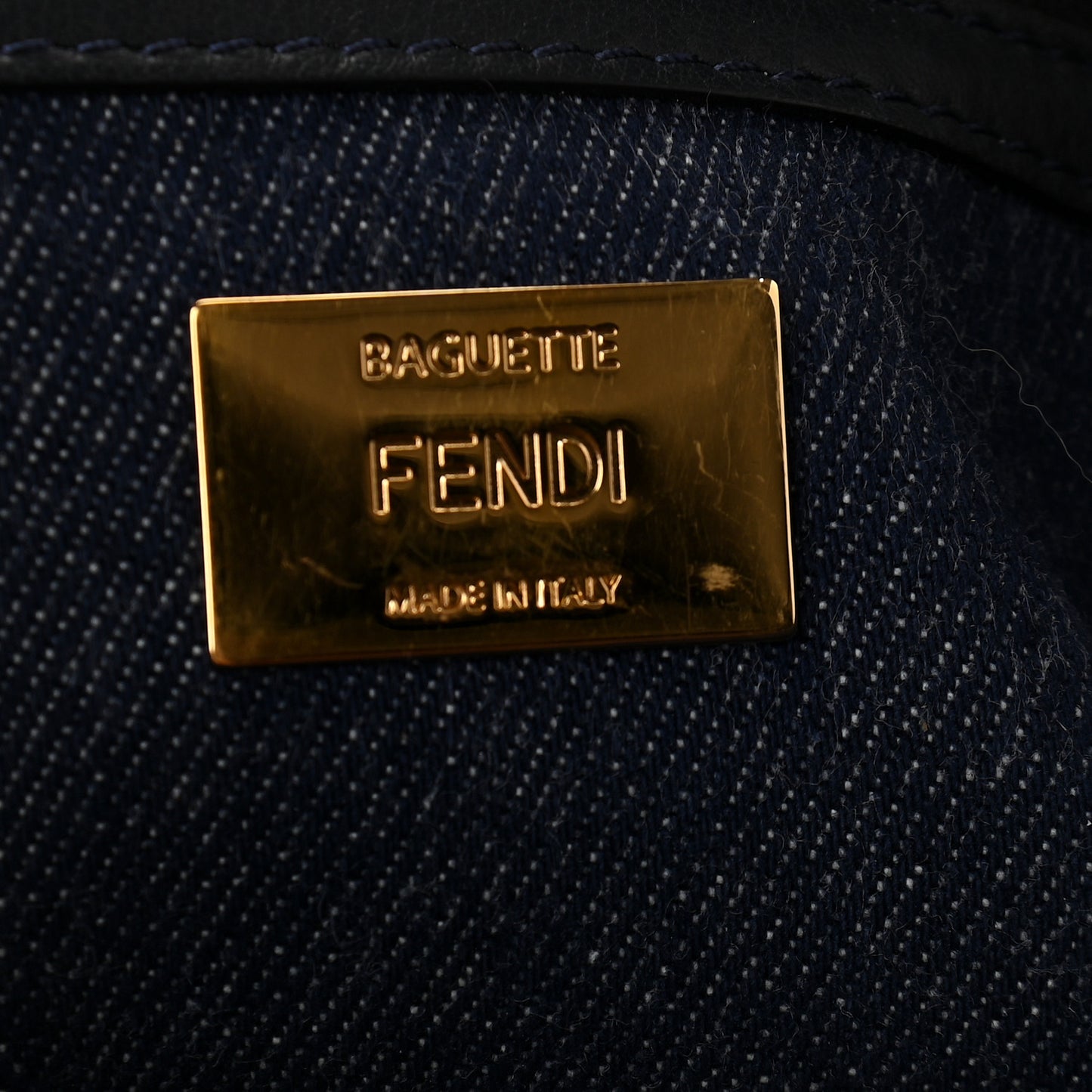 Denim Large Baguette Blue Arancio Fluo