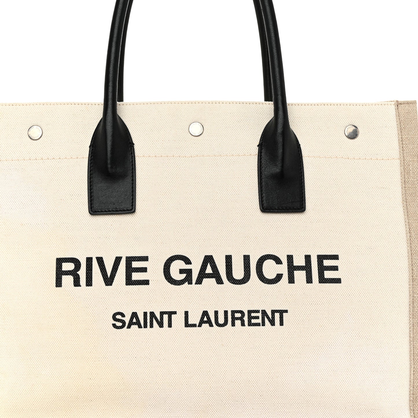 Linen Calfskin Small Rive Gauche Tote Greggio Natural