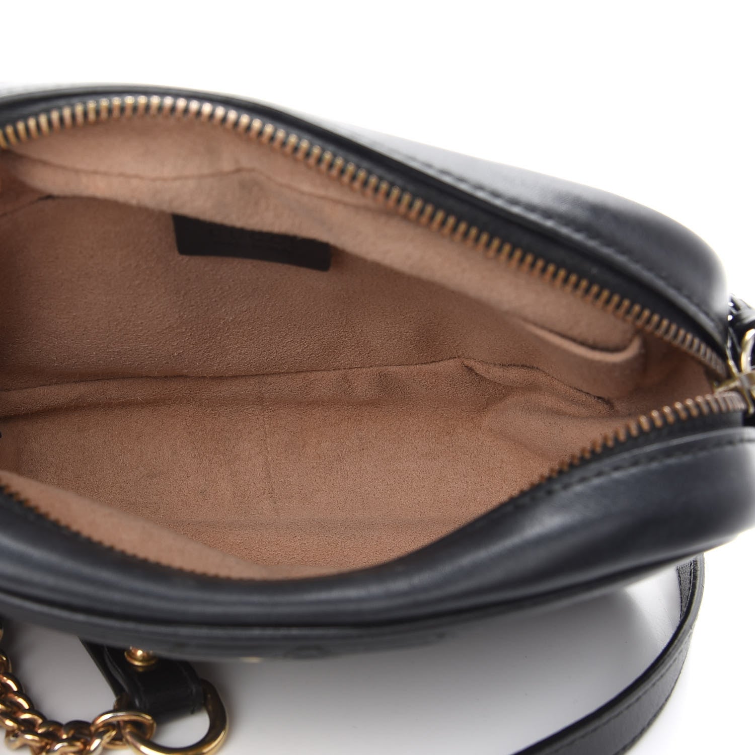 Gucci Calfskin Matelasse Mini GG Marmont Chain Shoulder Bag Black 5 of 10