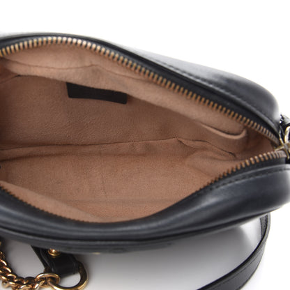 Gucci Calfskin Matelasse Mini GG Marmont Chain Shoulder Bag Black 5 of 10