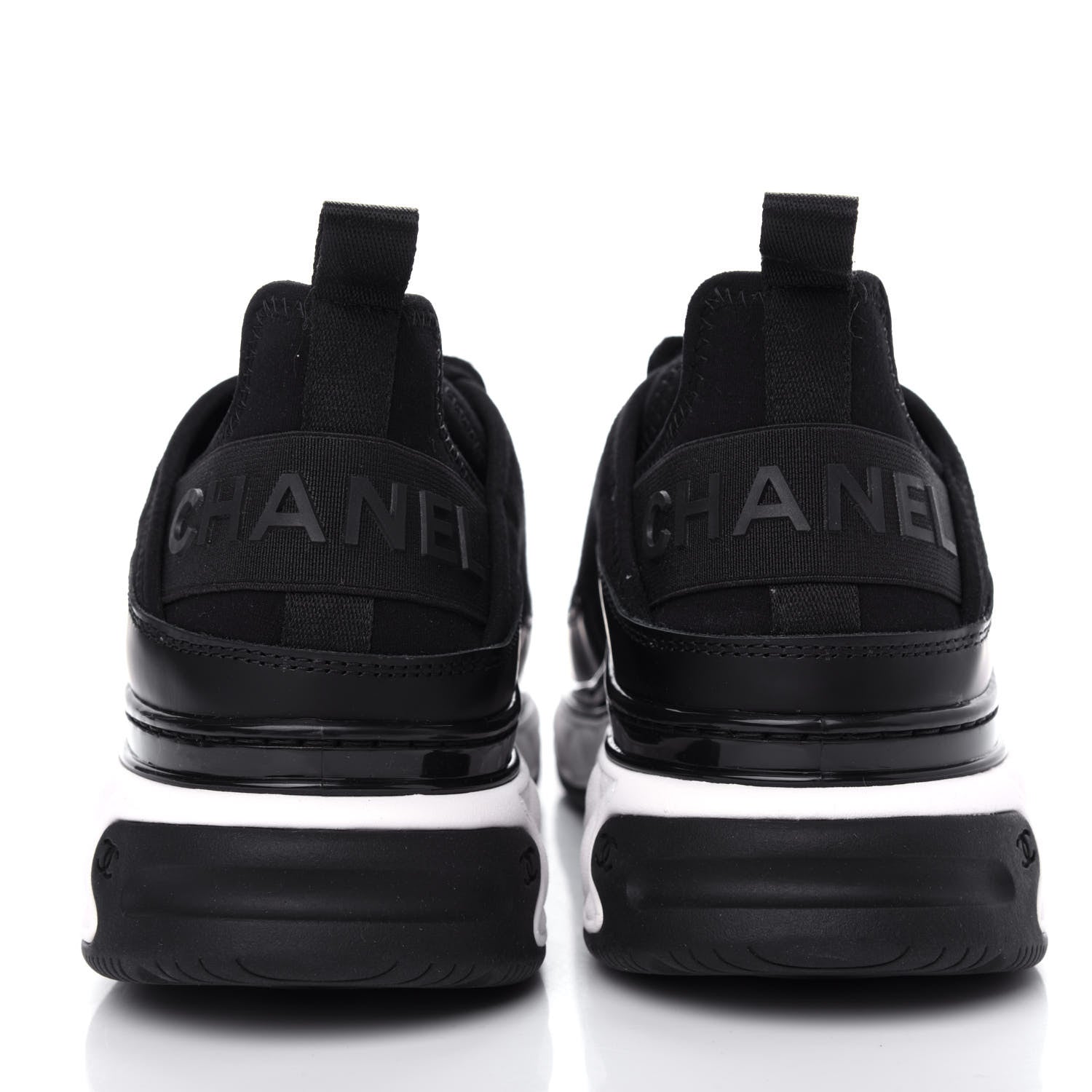 Chanel Velvet Calfskin Mixed Fibers CC Sneakers 38.5 Black 7 of 11