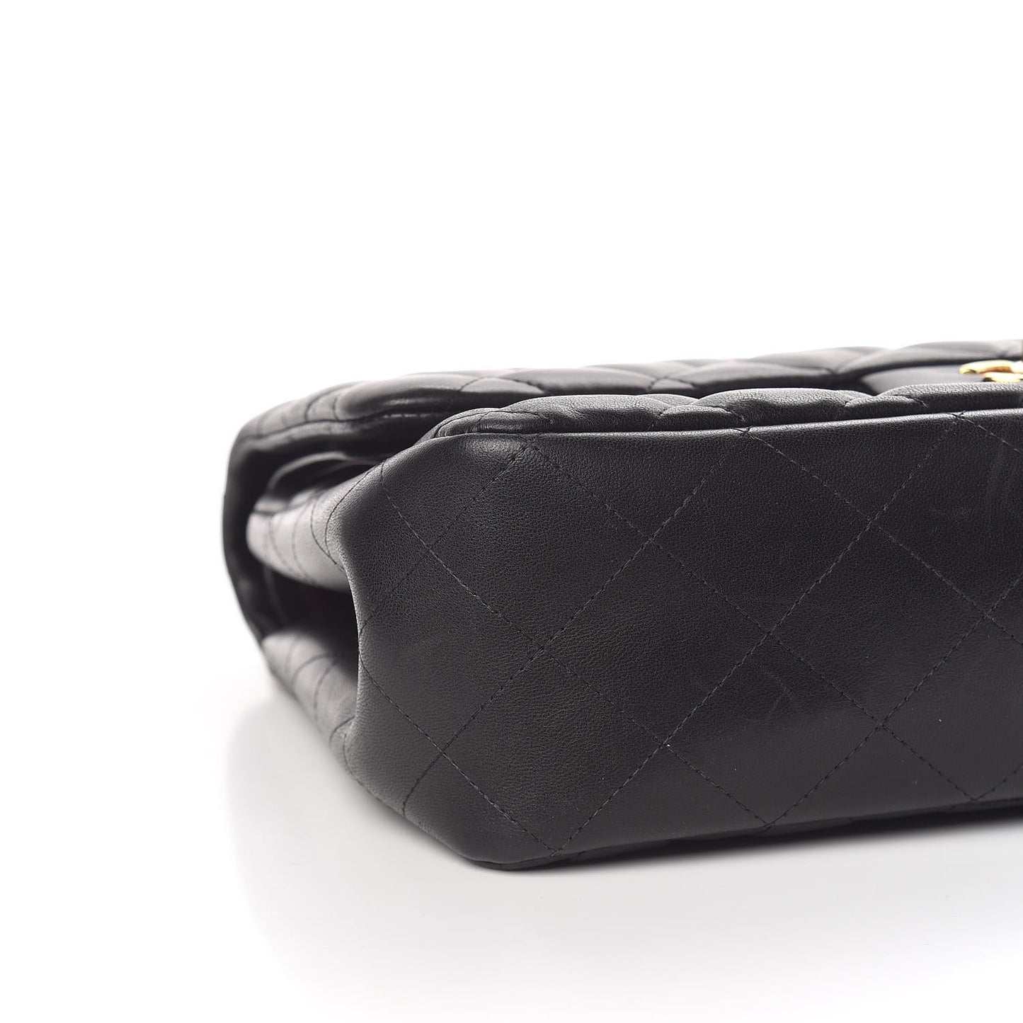 Lambskin Quilted Jumbo Double Flap Black