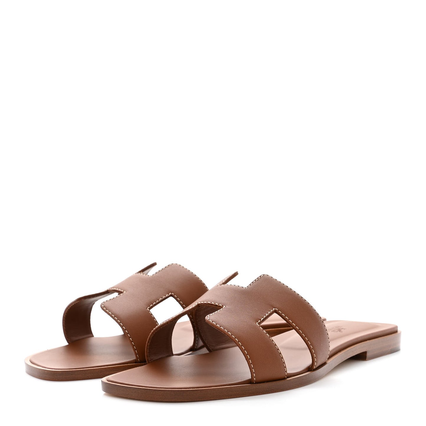 Box Calfskin Oran Sandals 37.5 Gold