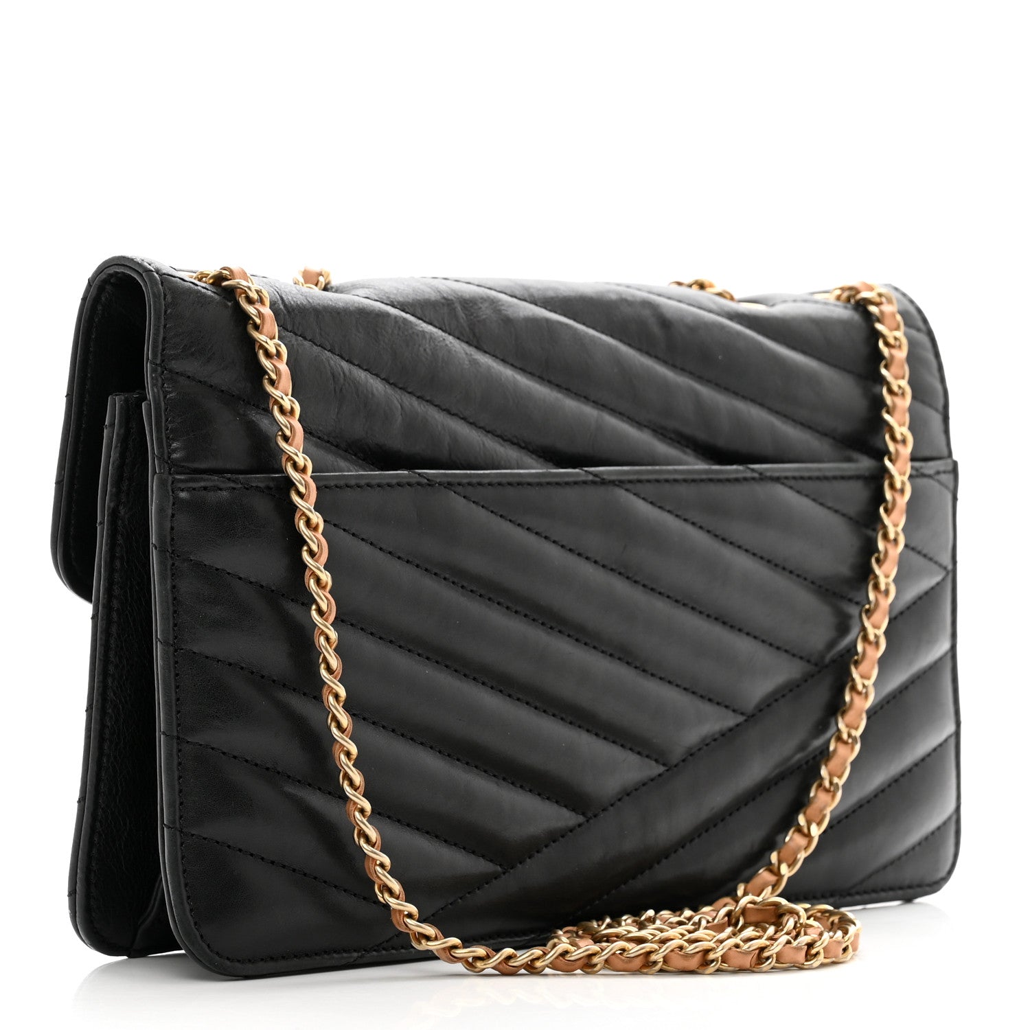 Chanel Calfskin Gabrielle Chevron Flap Black 3 of 12