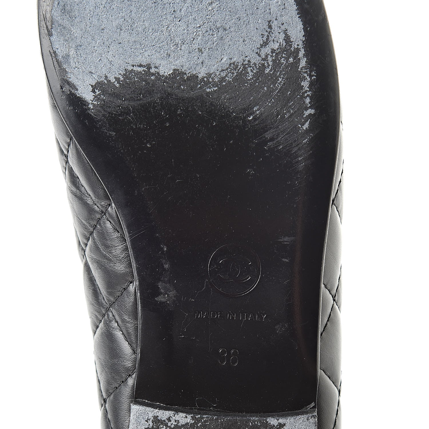Chanel Aged Calfskin Quilted Cap Toe Ballerina Flats 36 Black 9 of 15