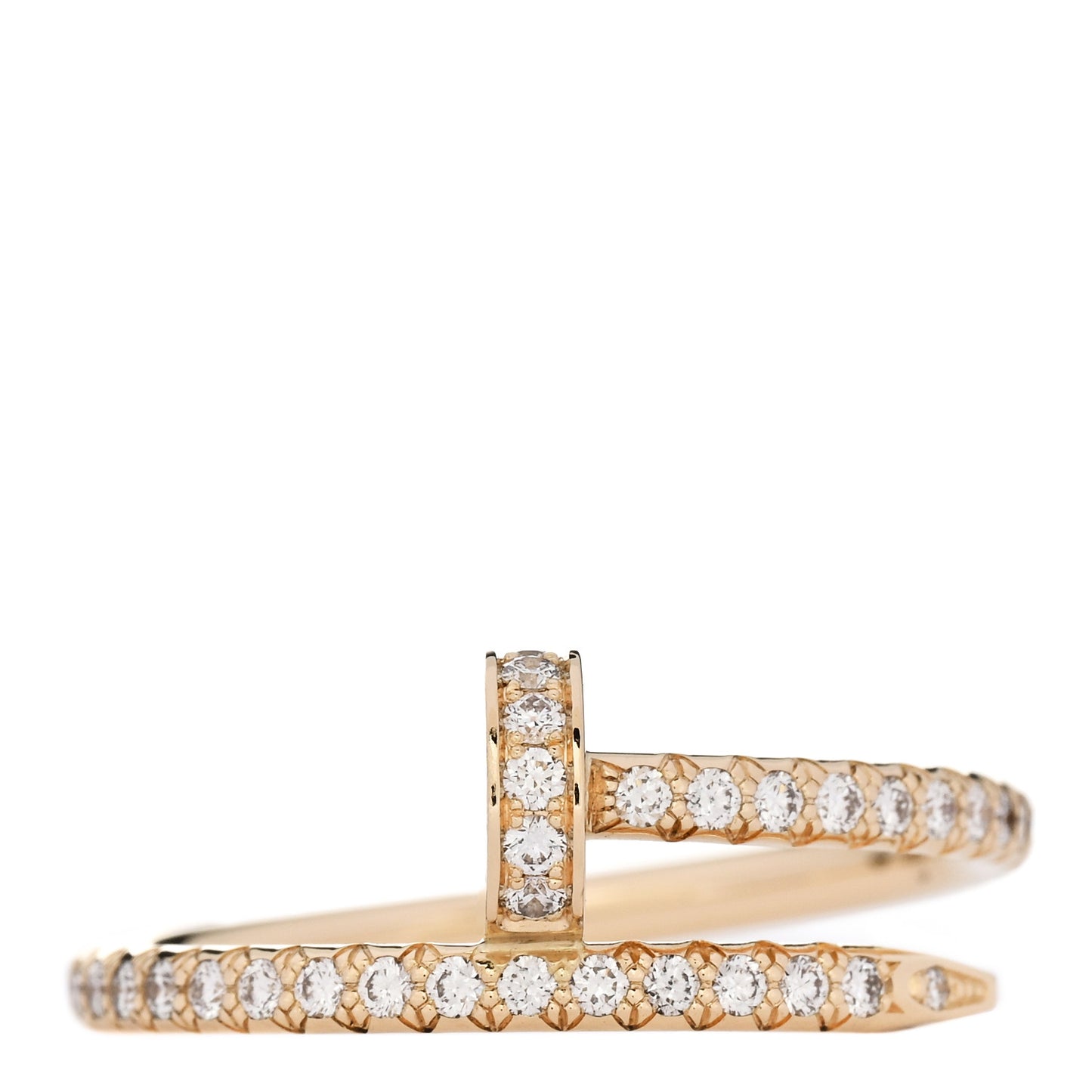 18K Yellow Gold Diamond Juste Un Clou Paved Ring 51 5.75
