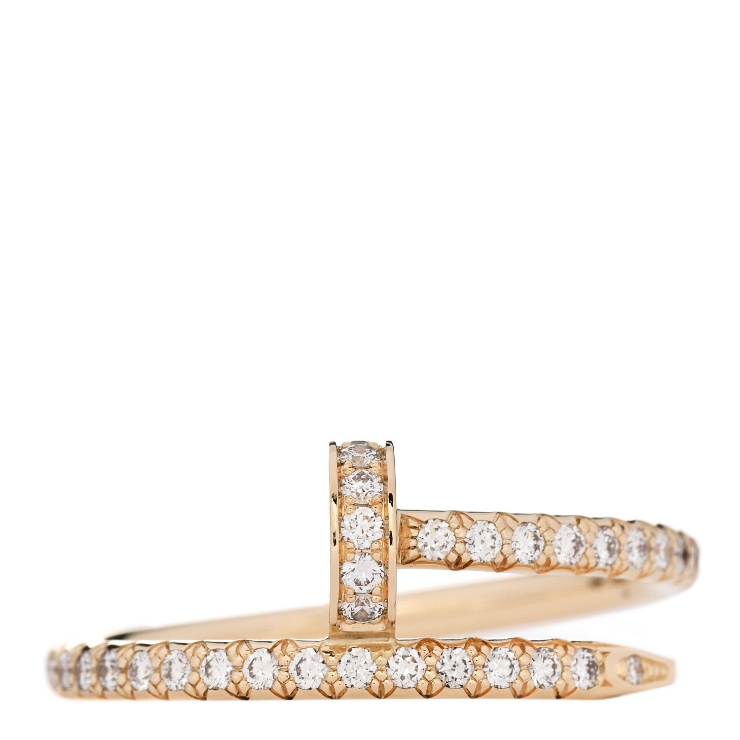 Cartier 18K Yellow Gold Diamond Juste Un Clou Paved Ring 51 5.75 1 of 5