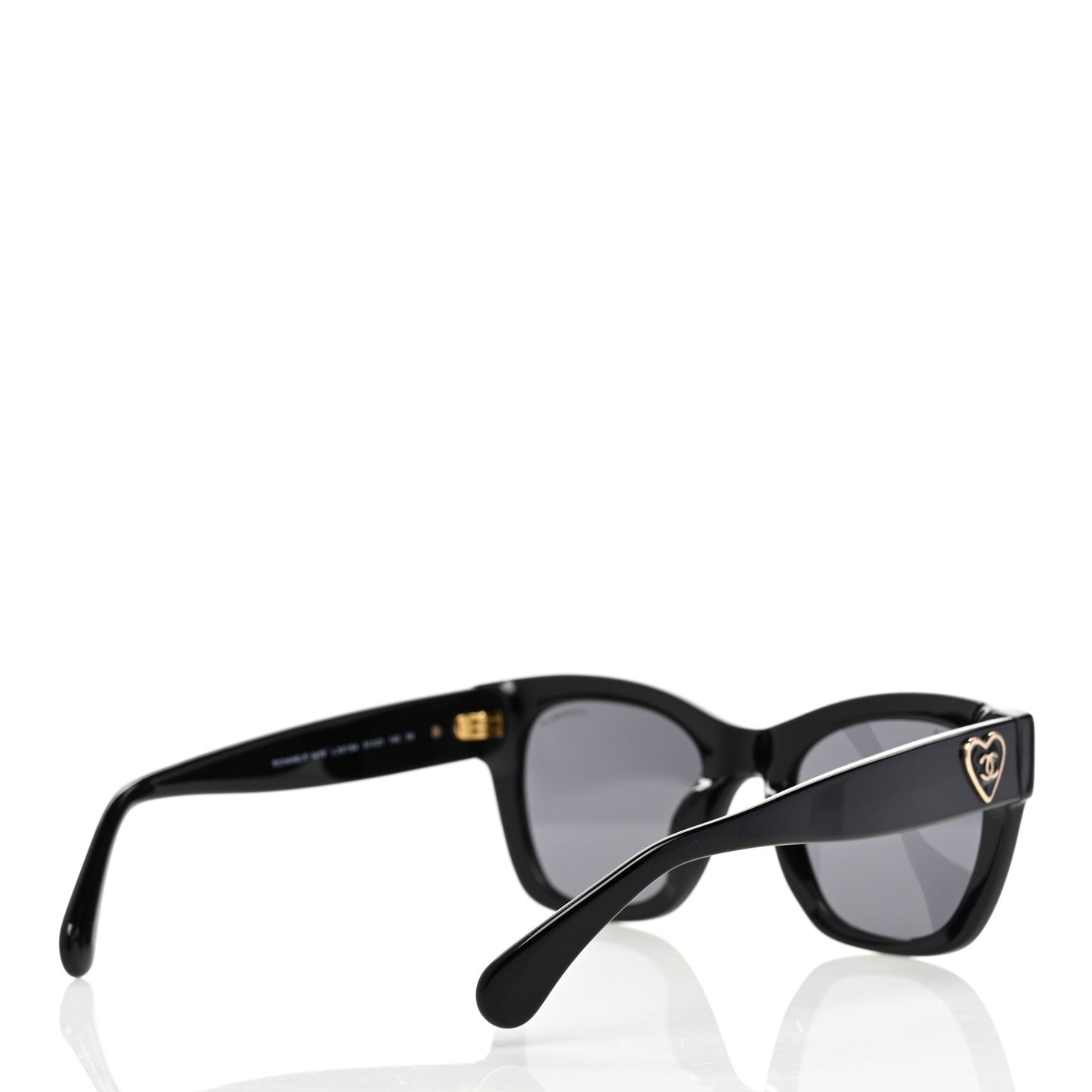 Acetate Square CC Heart Sunglasses 5478 Black