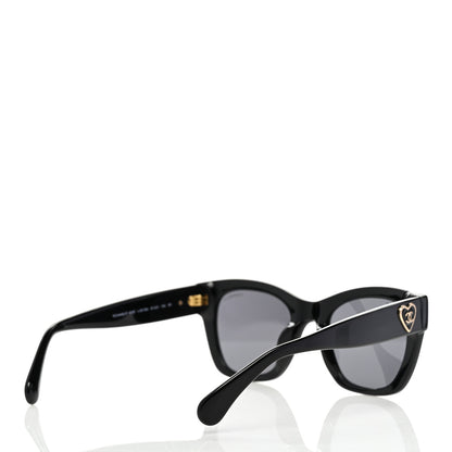 Chanel Acetate Square CC Heart Sunglasses 5478 Black 4 of 8