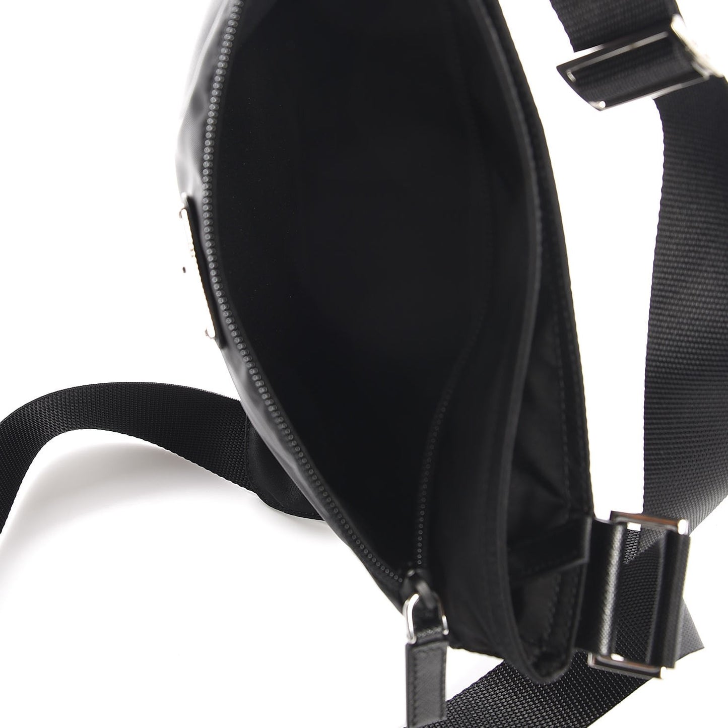 Nylon Vela Small Flat Messenger Bag Black