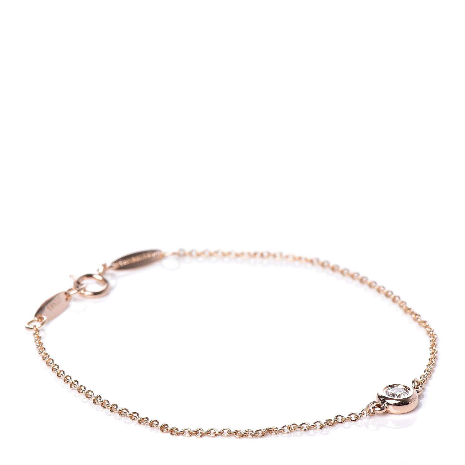 Tiffany 18K Rose Gold Diamond .08ct Elsa Peretti Diamonds by the Yard Bracelet 1 of 8