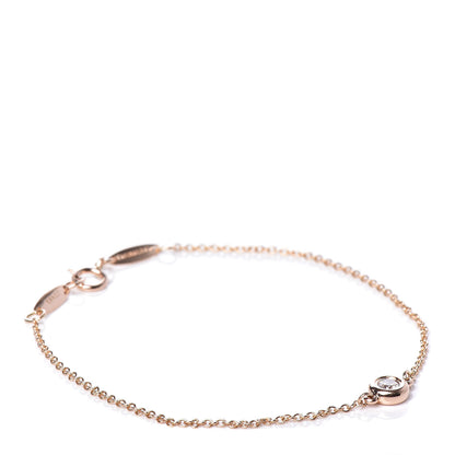 Tiffany 18K Rose Gold Diamond .08ct Elsa Peretti Diamonds by the Yard Bracelet 1 of 8