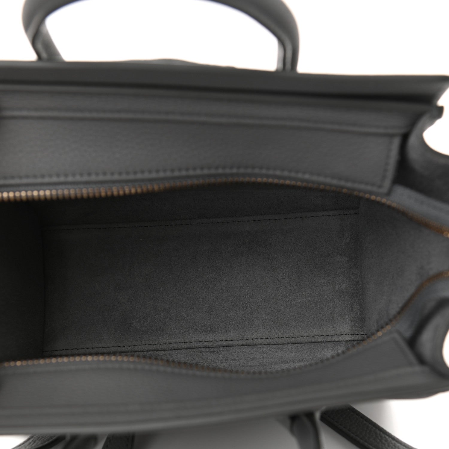 Celine Drummed Calfskin Nano Luggage Kohl 4 of 11