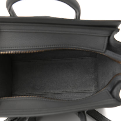Celine Drummed Calfskin Nano Luggage Kohl 4 of 11