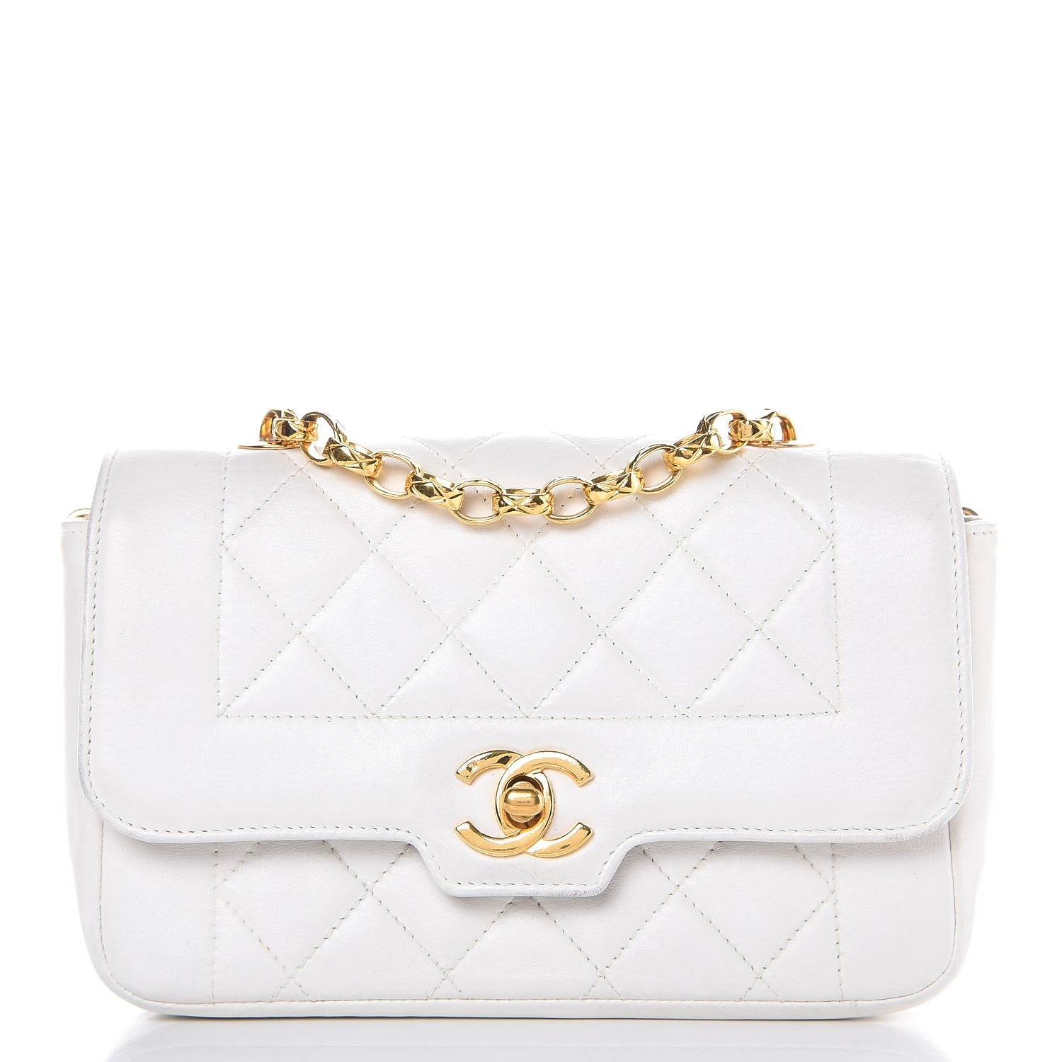 Chanel Lambskin Quilted Small Single Flap White 1 of 9