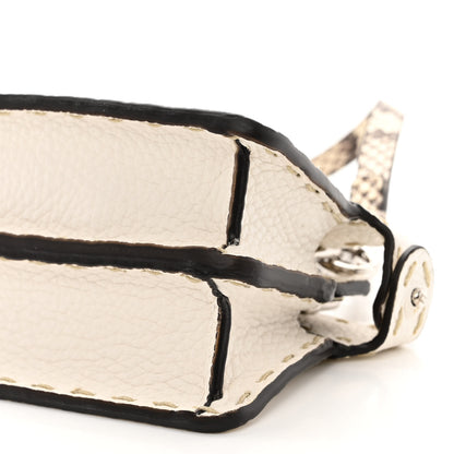 Fendi Vitello Granato Elaphe Python Embossed Sellerissima Nano Peekaboo Maxi Handle Satchel White 10 of 10