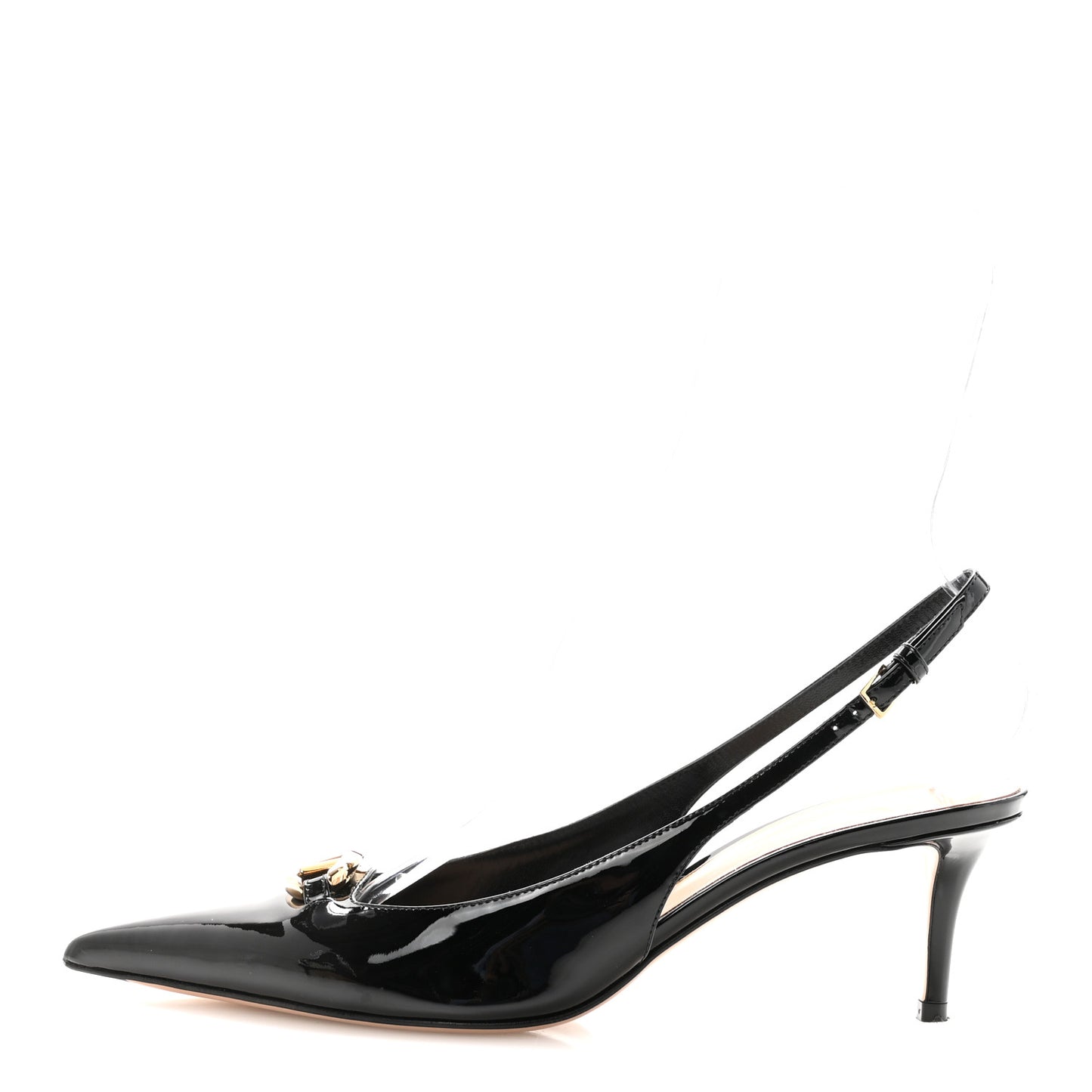 Patent Signature Vlogo Slingback 65mm Pumps 38.5 Black