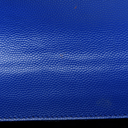 Saint Laurent Grain De Poudre Classic Monogram Cassandre Clutch Blue Majorelle 10 of 13