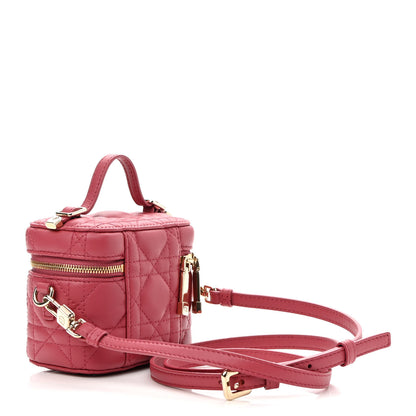 Christian Dior Lambskin Cannage Micro Lady Dior Vanity Case Pink 3 of 9