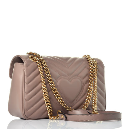 Gucci Calfskin Matelasse Small GG Marmont Shoulder Bag Porcelain Rose 3 of 10