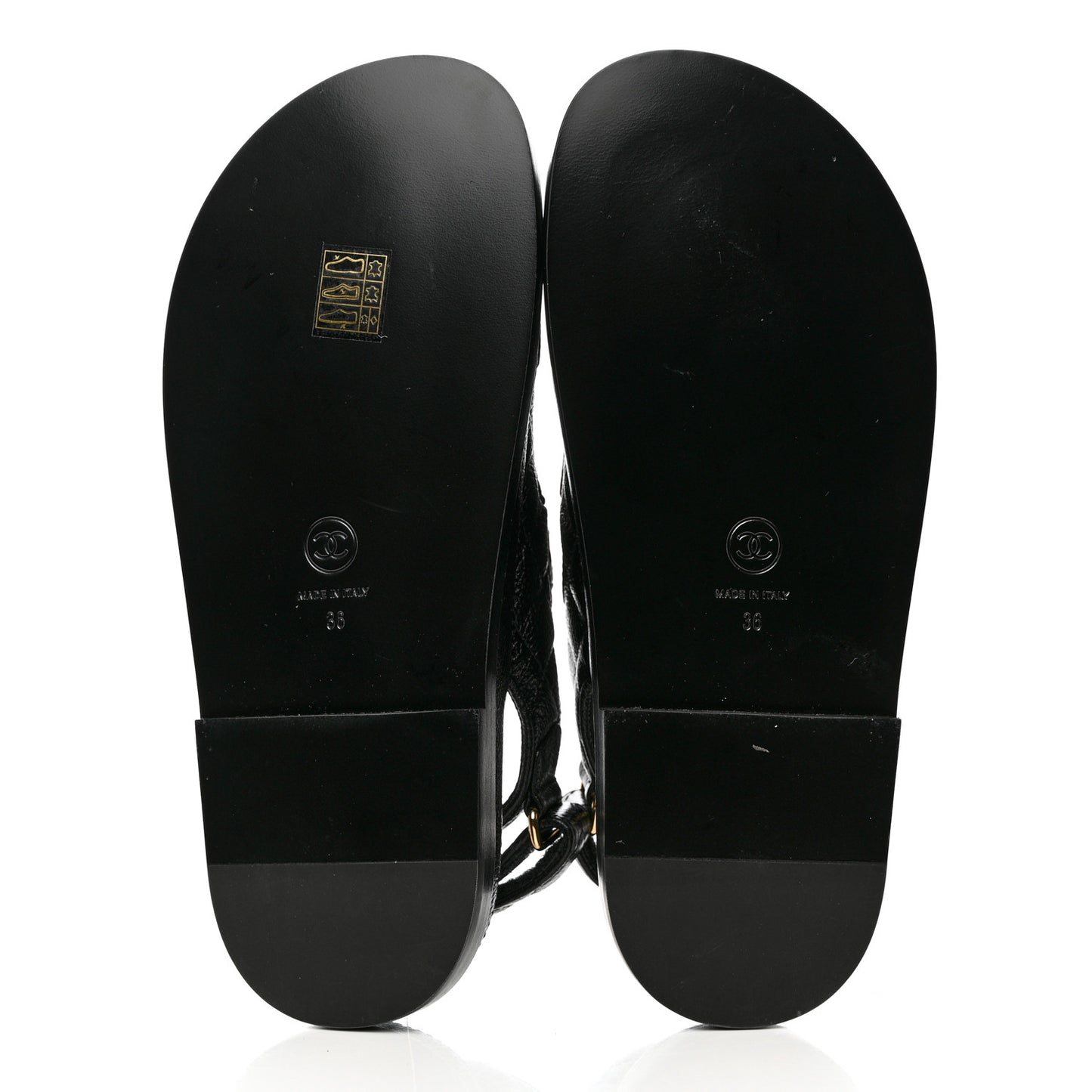 Grained Calfskin Velcro Dad Sandals 36 Black