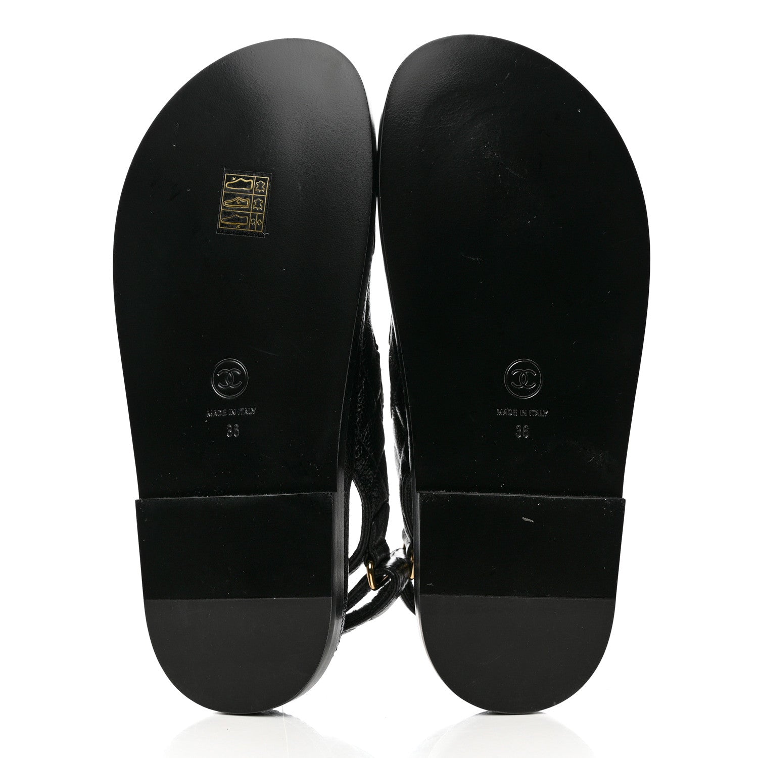 Chanel Grained Calfskin Velcro Dad Sandals 36 Black 5 of 9