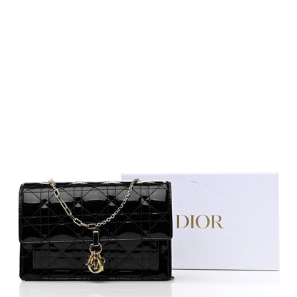 Christian Dior Patent Cannage Lady Dior Chain Pouch Black 9 of 9