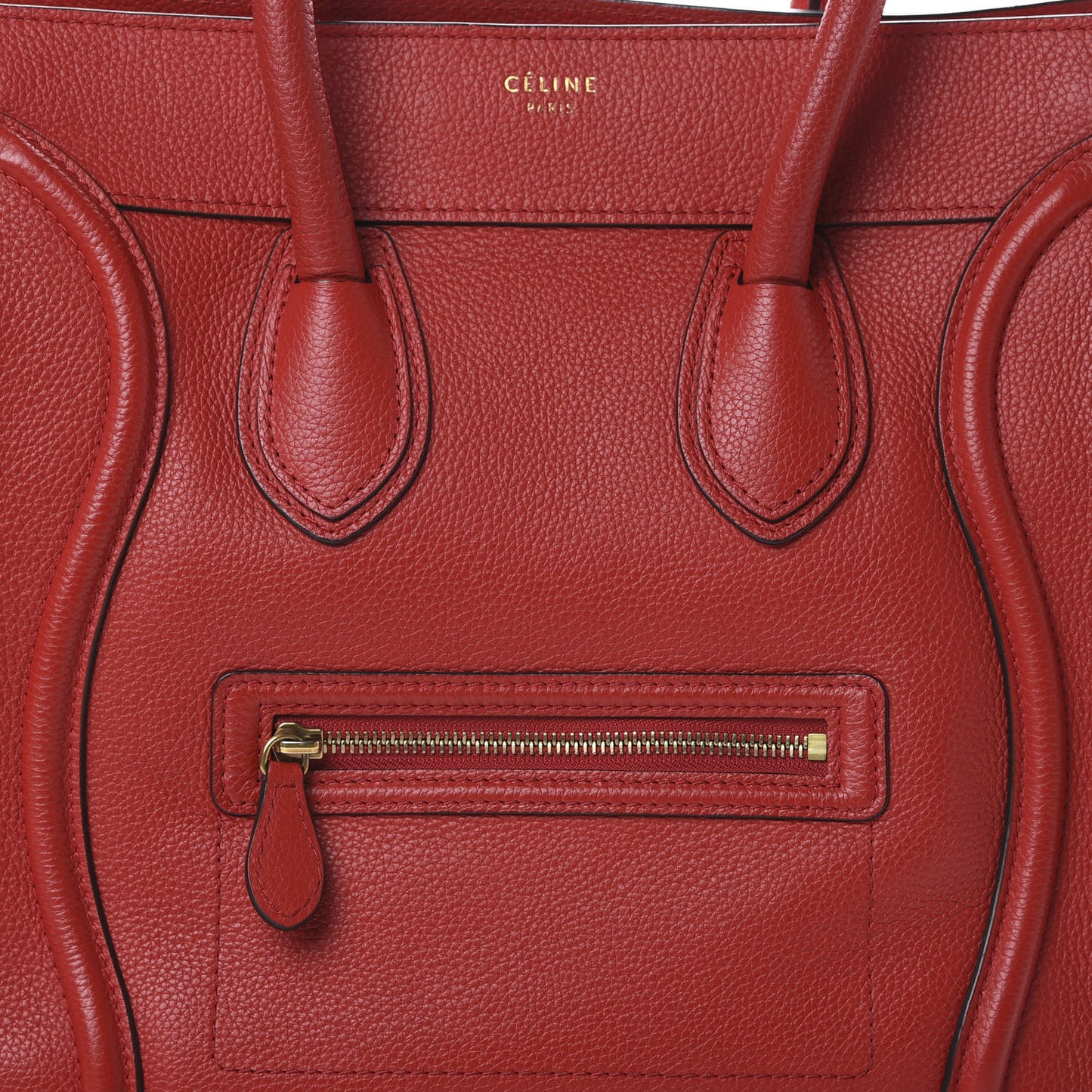Drummed Calfskin Mini Luggage Coquelicot