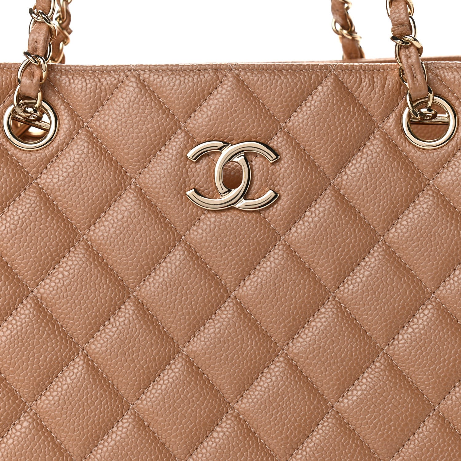 Chanel Caviar Quilted Large Shopping Tote Dark Beige 10 of 10