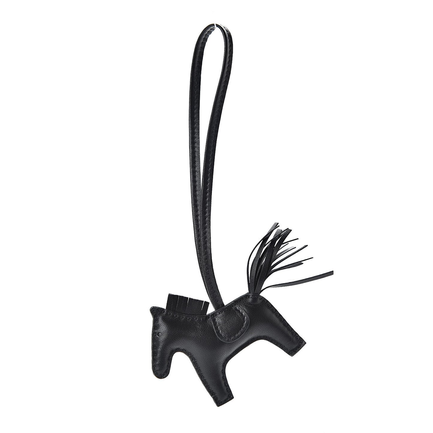 Milo Lambskin Grigri Rodeo Horse Bag Charm PM So Black