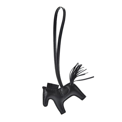 Hermes Milo Lambskin Grigri Rodeo Horse Bag Charm PM So Black 1 of 4
